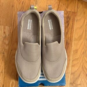 Skechers Women’s Beige Go Walk Slip-On Sneakers